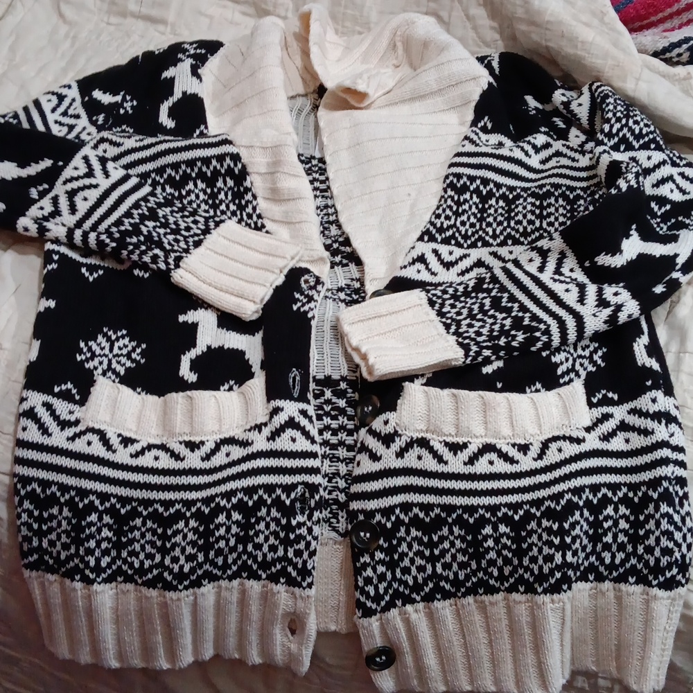 Christmas cardigon raindeer sweater size small